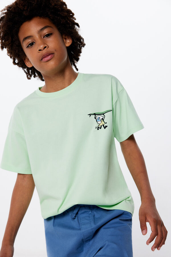 Springfield Camiseta "what's up" niño verde