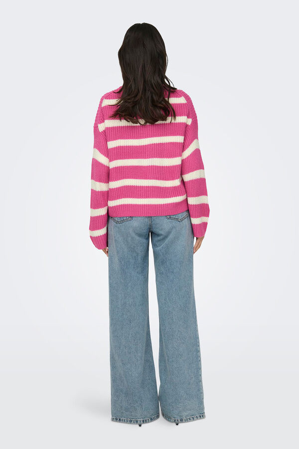 Springfield Striped jersey-knit jumper ljubičasta