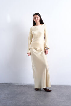 Topshop Top acetinado de manga comprida