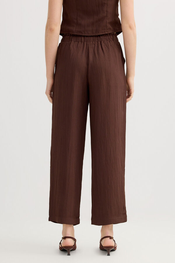 Inside Cal&ccedil;a jogger cintura alta castanho