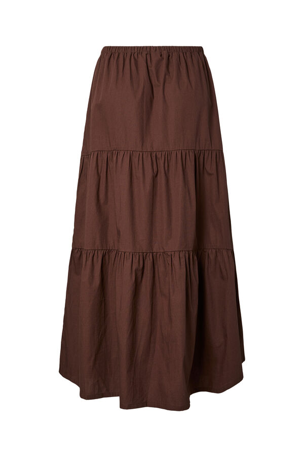 Pieces Panelled long skirt red