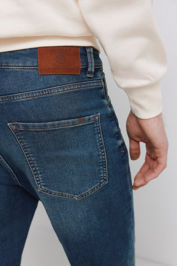 Springfield Jeans sobretintado slim fit azul