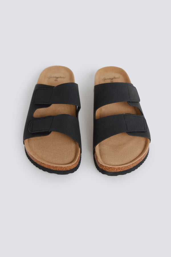 Springfield Double strap velcro sandal black
