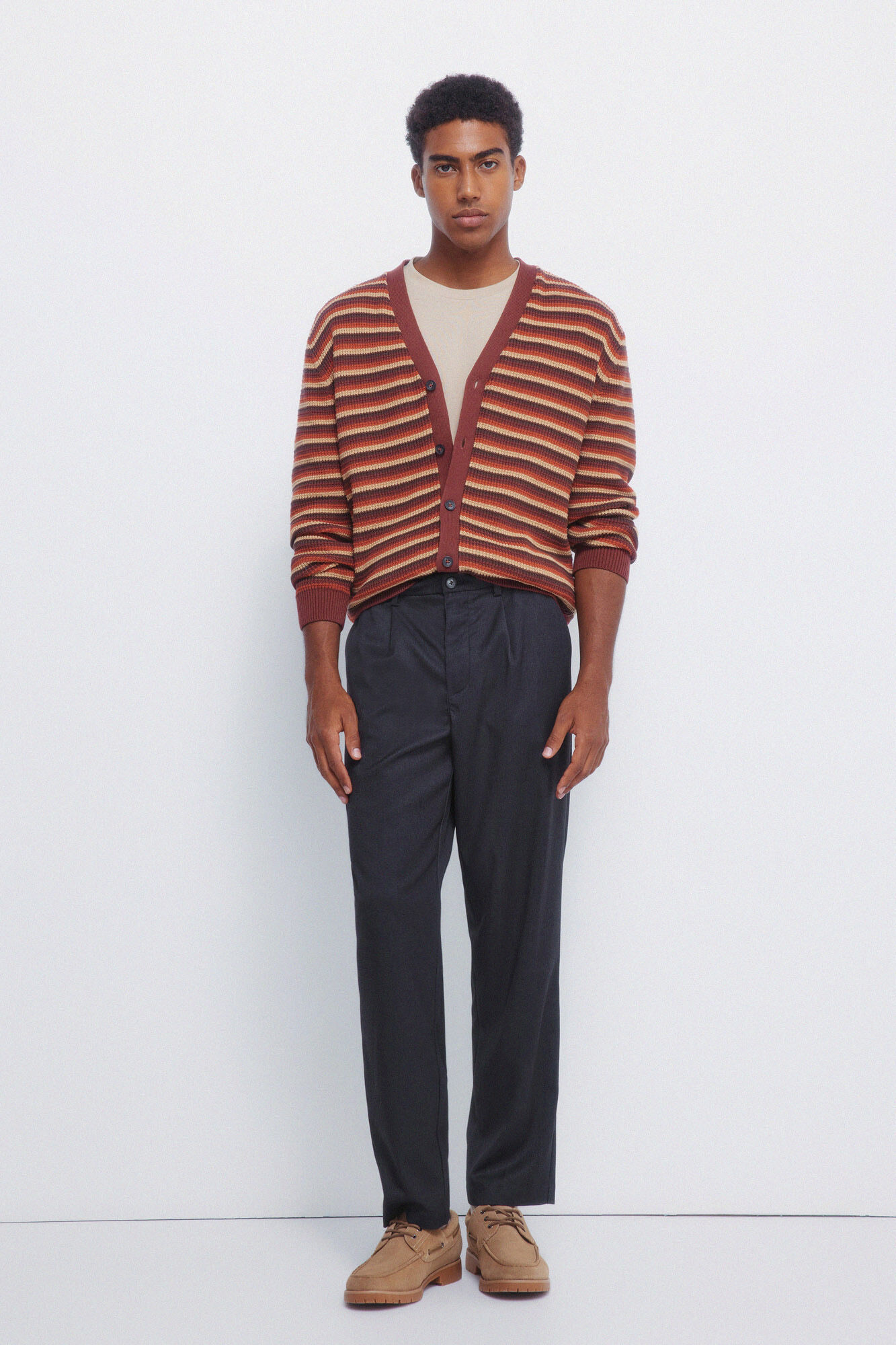 Springfield Straight-leg trouser with pleats, wide-leg fit