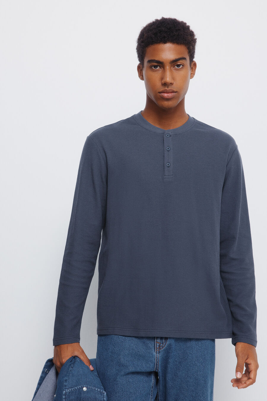 Trendyol Playera Básica De Punto Con Cuello Redondo Para Hombre, Negro -, Small