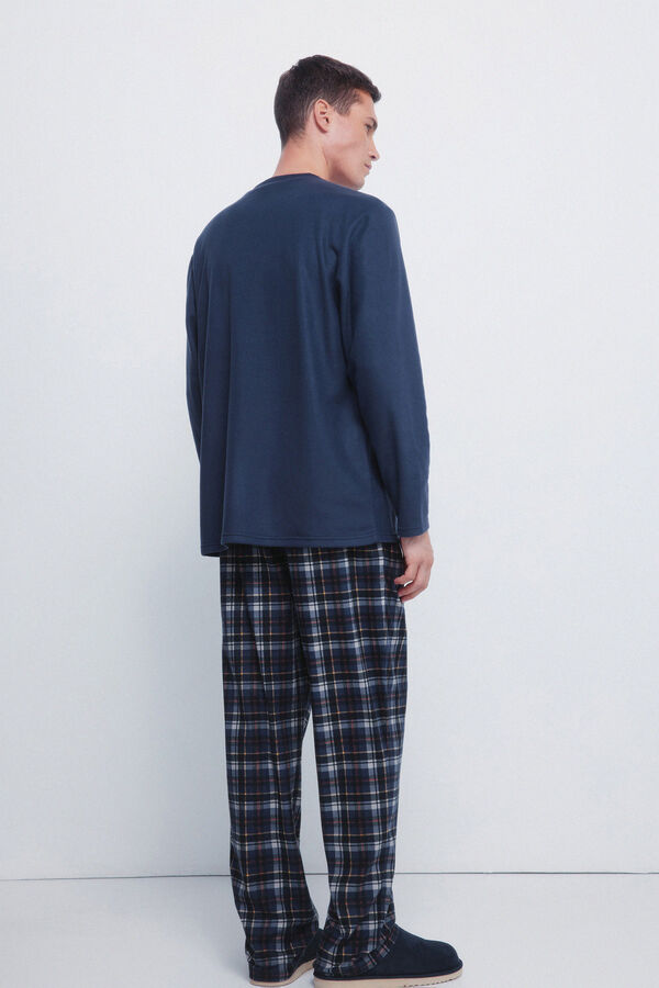 Springfield Warm fabric long pyjamas set blue