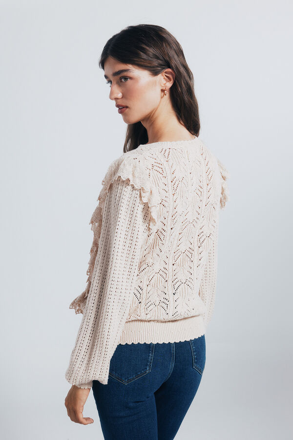 Springfield Jersey romántico pointelle beige