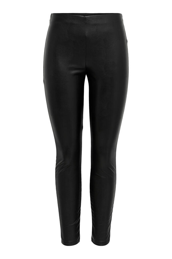 Cul Sac Leather elasticated waist leggings black