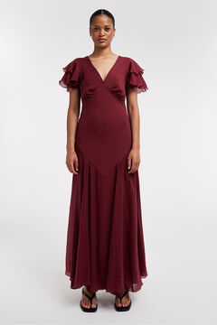 Topshop Vestido largo cuello pico