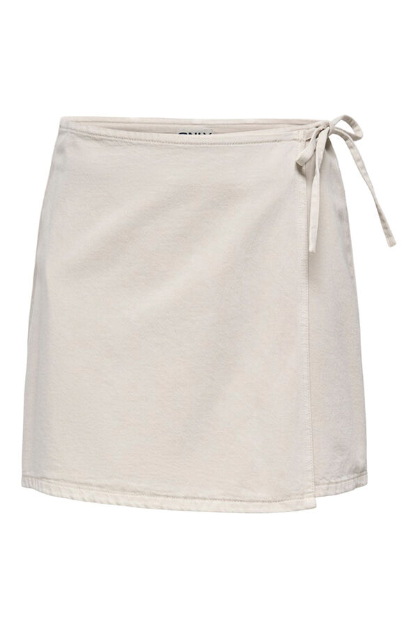 Only Falda corta cruzada beige