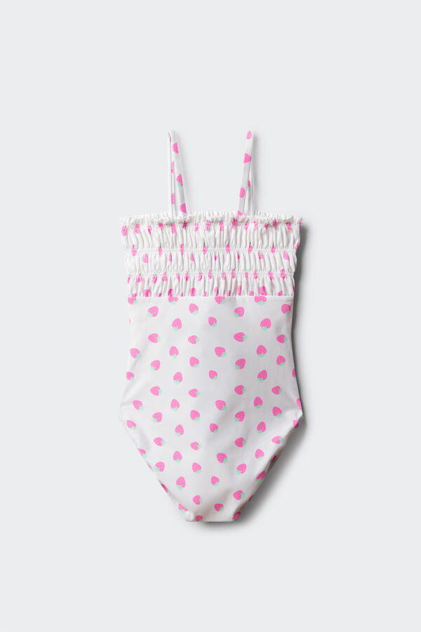 Springfield Kids Kupaći kostim sa jagodama za devojčice Bež