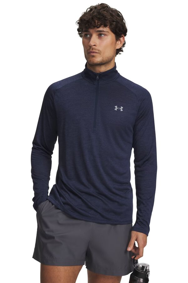 Under Armour Long sleeve zip fastening T-shirt blue