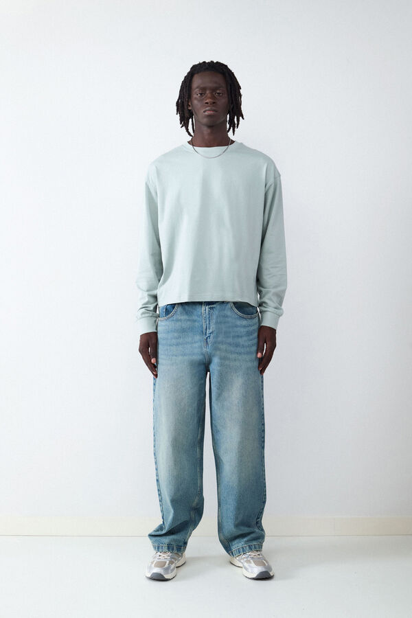 Balmohk long sleeve boxy t-shirt grey