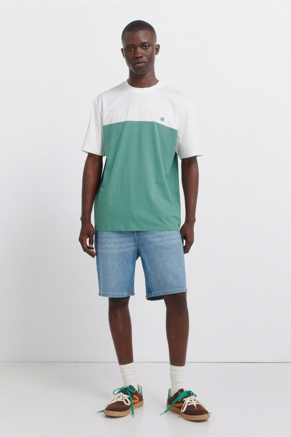 Springfield Colour block T-shirt green