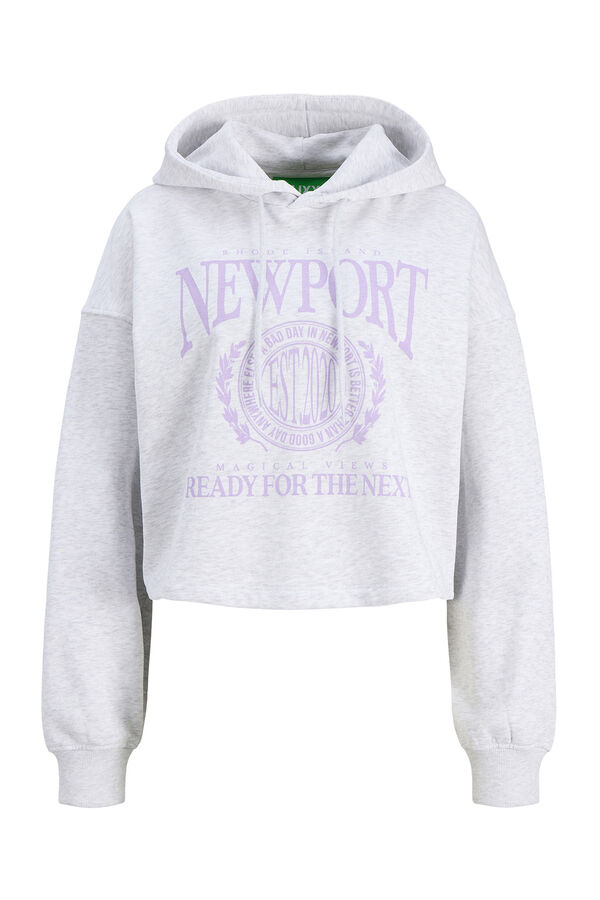 Jack & Jones Sweatshirt cropped com capuz branco