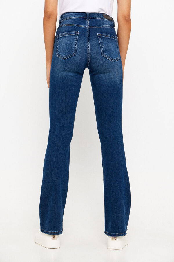 Springfield Jeans flared cintura média azulado