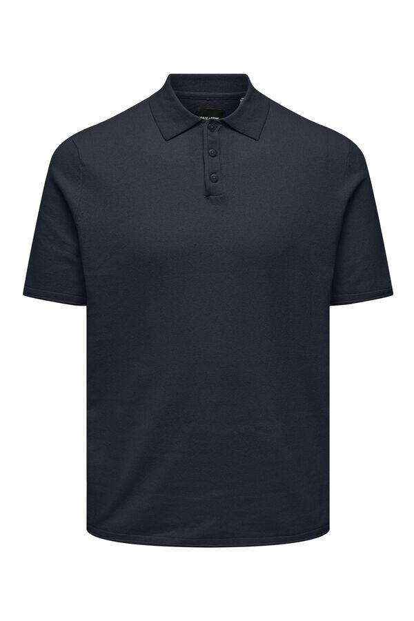 Springfield Essential jersey-knit polo shirt navy