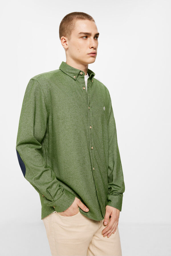 Springfield Estructura Color Camisa, Green_Print, S para Hombre :  : Moda