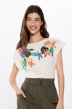 Springfield Majica s tropskim grafičkim printom bež