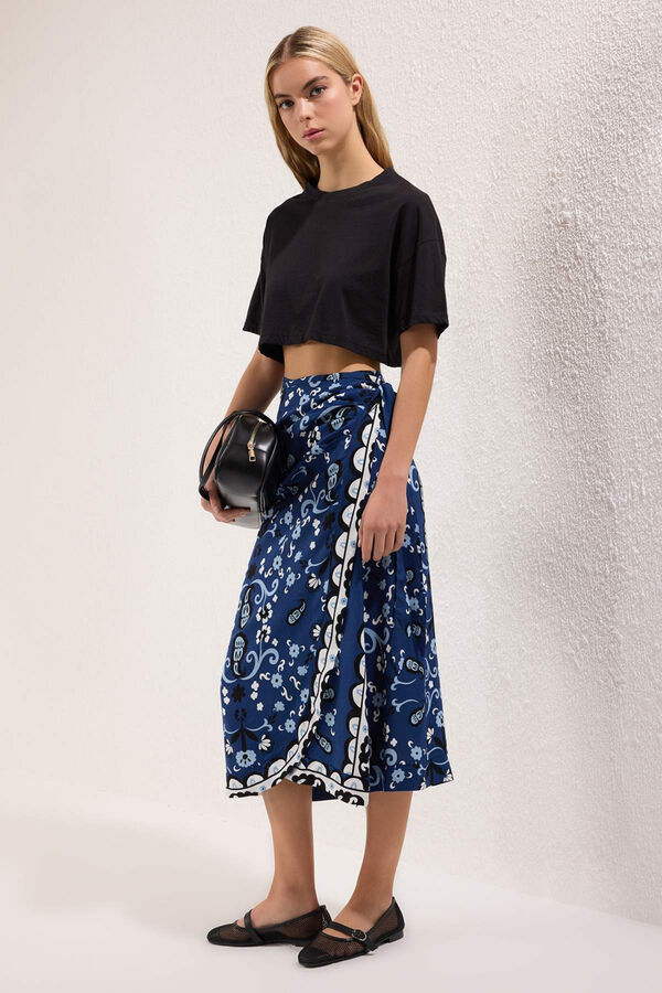Trendyol Midi skirt with bow detail blue