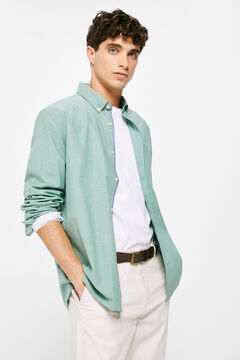 Springfield Chemise pinpoint couleur vert