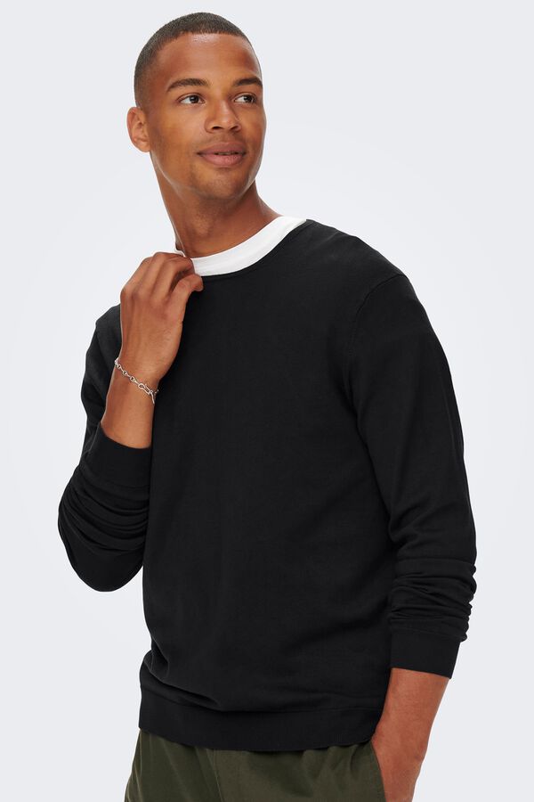 Only & Sons Round neck jumper black