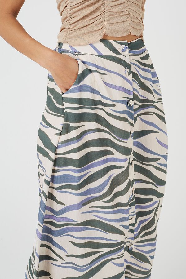 Brave Soul Printed long skirt brown