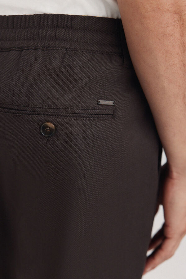 Springfield Comfort fit structure trousers brown