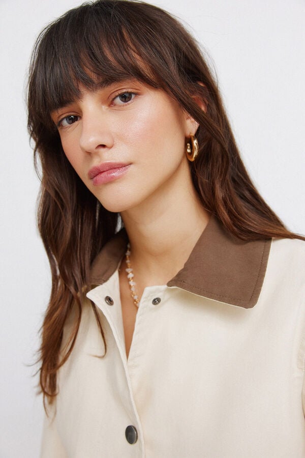 Springfield Beige cotton short jacket brown