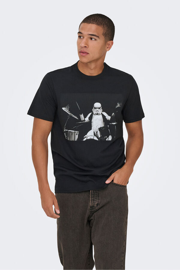 Only & Sons T-shirt de manga curta Star Wars preto