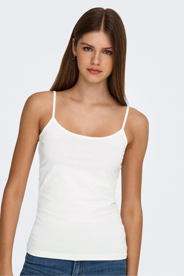 JDY Camiseta tirantes b&aacute;sica blanco