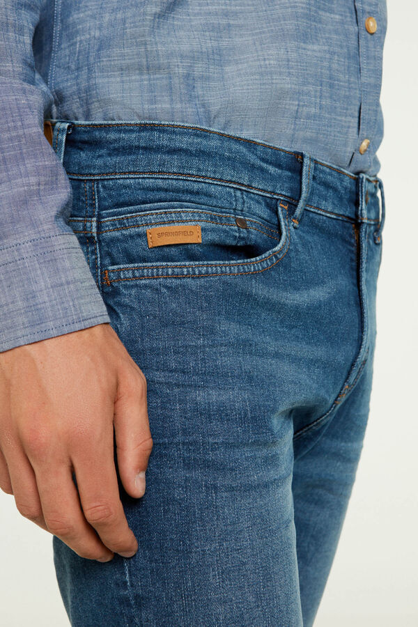 Springfield Jeans slim lavé moyen foncé bleuté