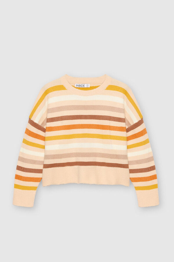 Inside Camisola riscas com gola redonda estampado