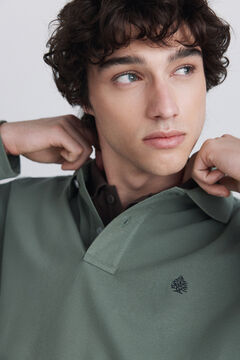 Springfield Piqu&eacute; long sleeve regular fit polo shirt