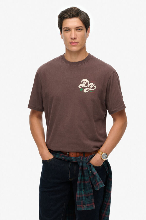 Superdry Camiseta oversized marr&oacute;n