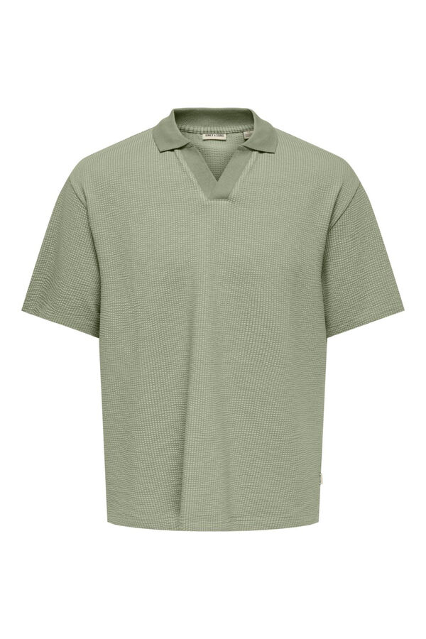 Only & Sons Junior Short sleeve V-neck polo shirt green