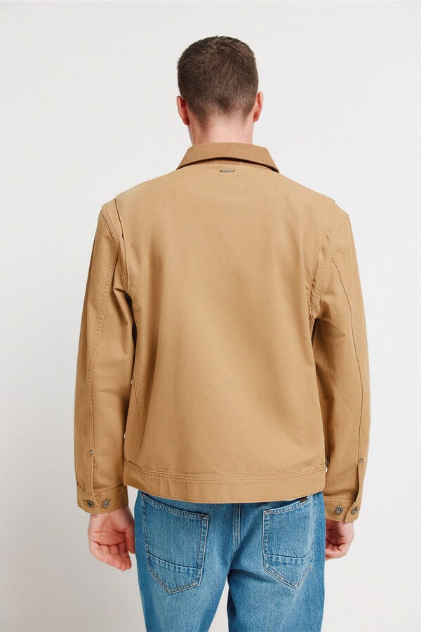 Springfield Cotton contrast washed jacket brown