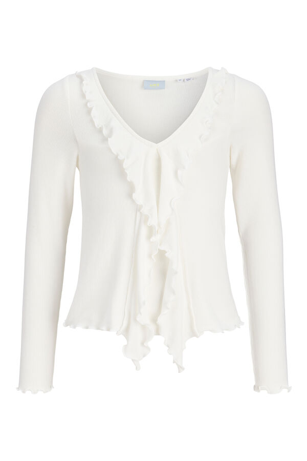Jack & Jones Girl Asymmetric long sleeve top white
