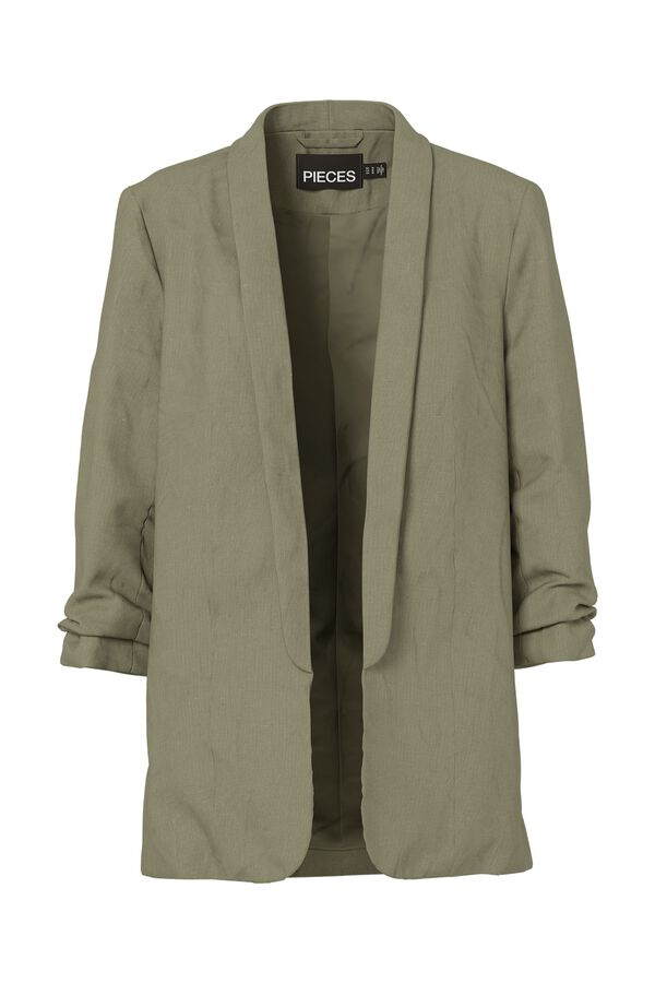 Pieces 3/4 sleeve blazer green