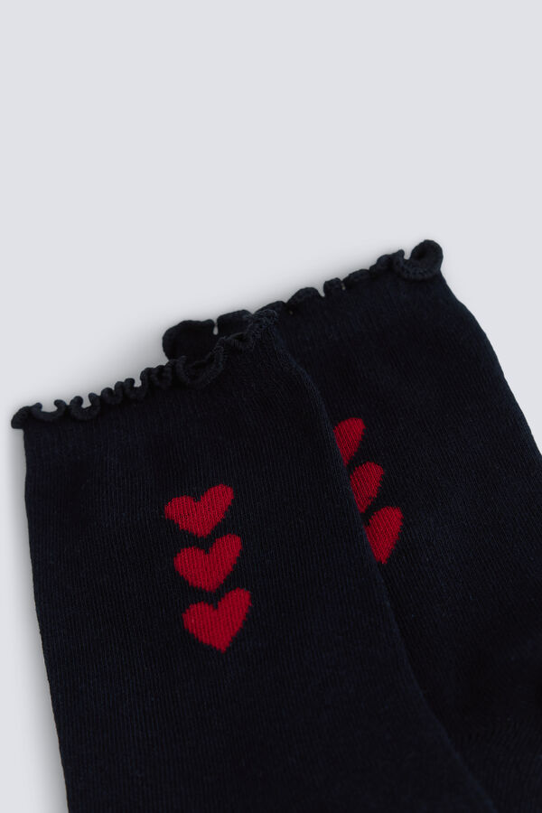 Springfield Duge čarape sa srcima Plava