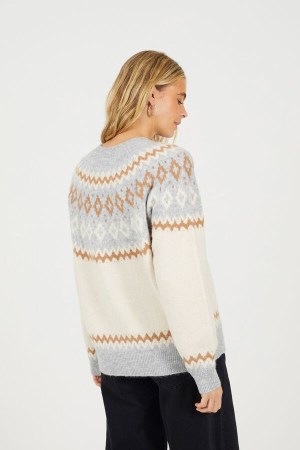 Brave Soul Jacquard jumper marron