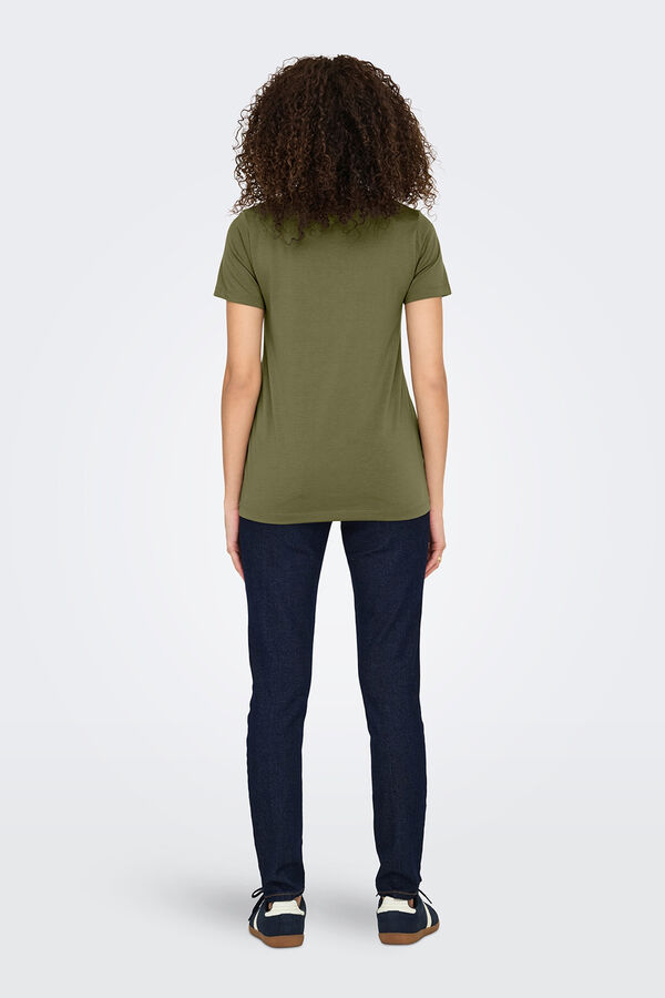 JDY Camiseta manga corta lurex verde