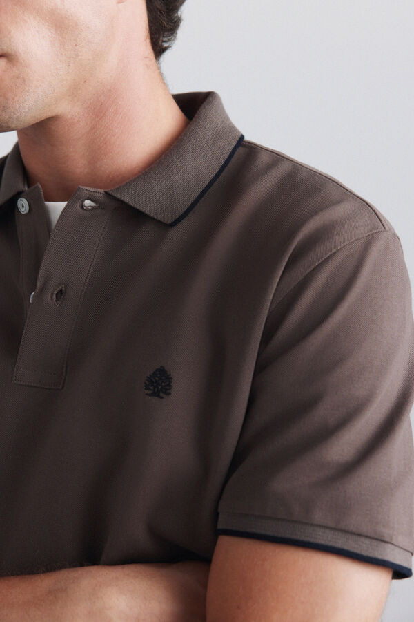 Springfield Polo piqu&eacute; contrastes slim fit nude