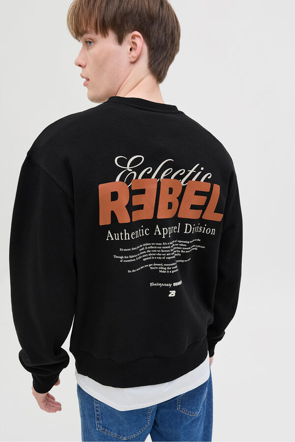 JJ REBEL Sudadera back print negro