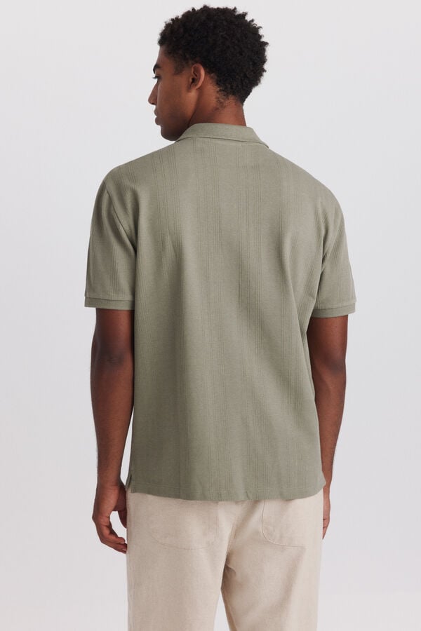 Springfield Slim fit structure polo shirt beige
