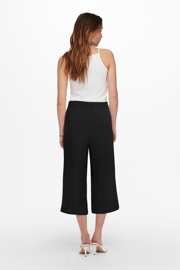 Only Fluid cropped trousers fekete