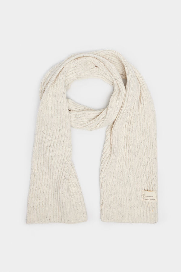 Springfield Neps rib knit scarf natural
