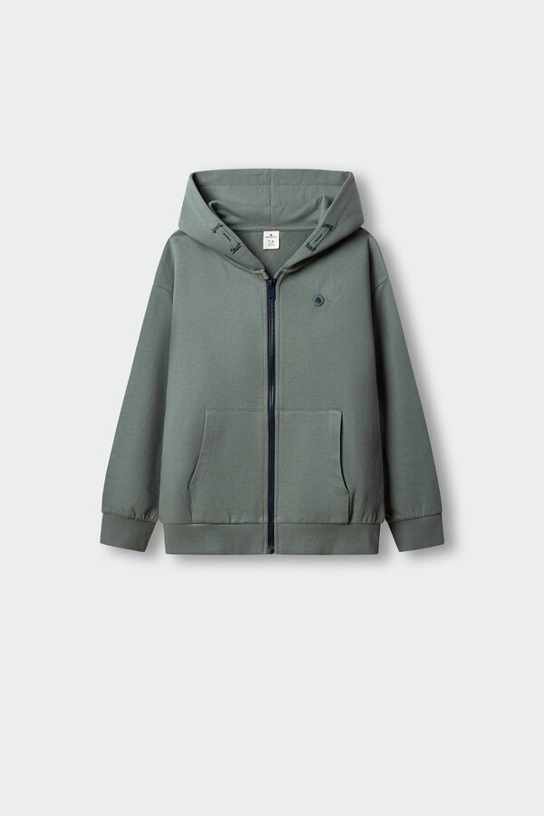 Springfield Kids Sudadera basica abierta ni&ntilde;o turquesa