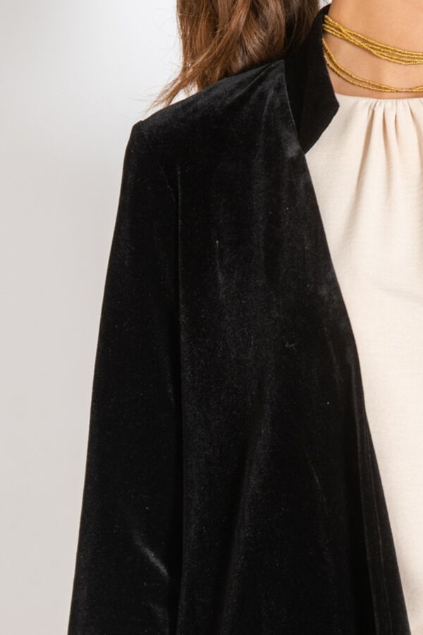 Cul Sac Velvet midi coat black