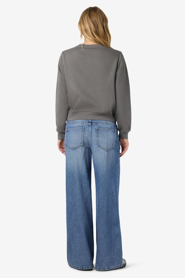 Noisy May sudadera bordado marca gris